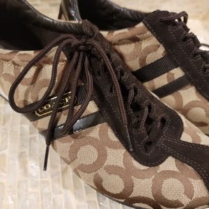 Coach Leather Suede Brown Sneakers